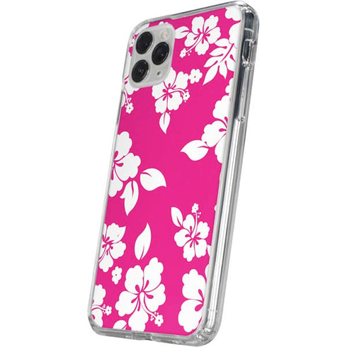 Pink and White iPhone 11 Pro Clear Case
