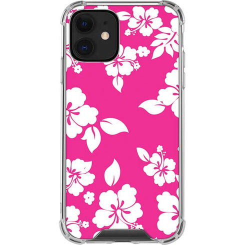 Pink and White iPhone 12 Clear Case