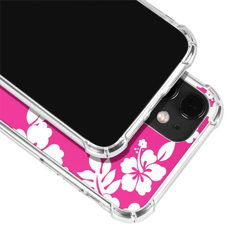 Pink and White iPhone 12 Clear Case