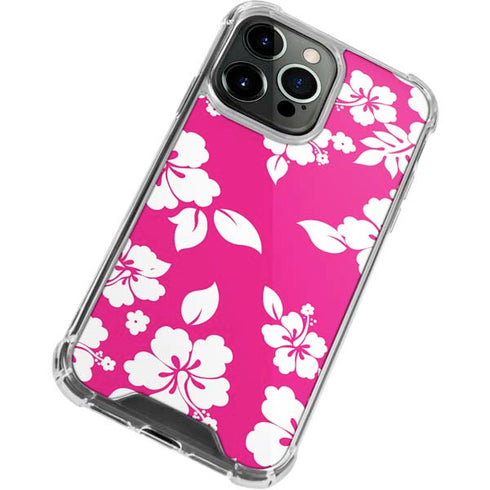 Pink and White iPhone 13 Pro Clear Case