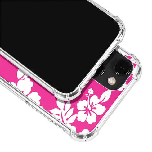 Pink and White iPhone 14 Clear Case