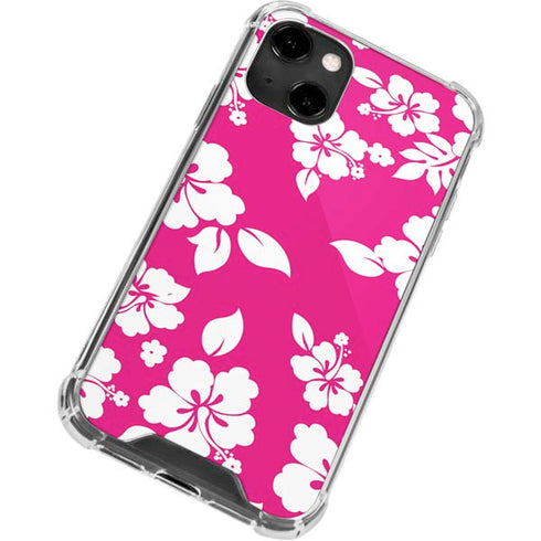 Pink and White iPhone 14 Clear Case