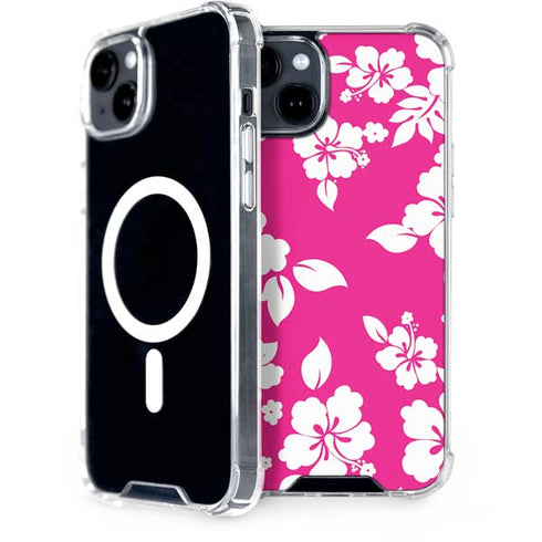 Pink and White iPhone 15 Plus MagSafe Case