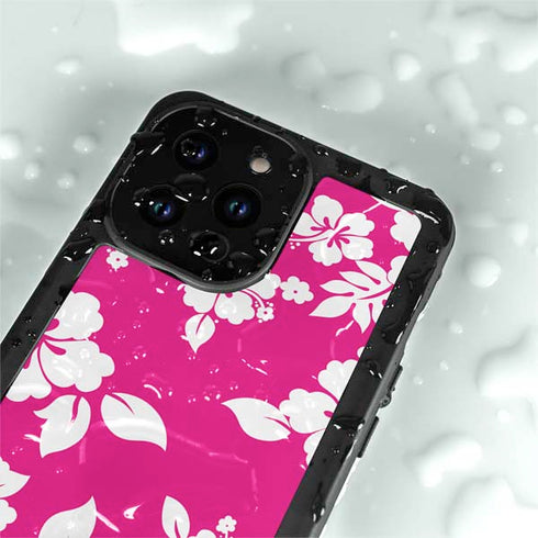 Pink and White iPhone 14 Pro Max Waterproof Case