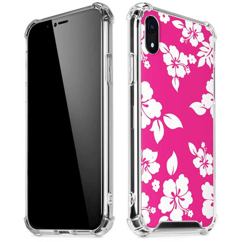 Pink and White iPhone XR Clear Case