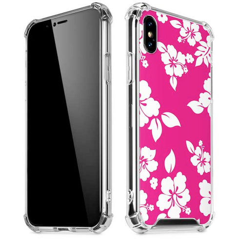 Pink and White iPhone XS Max Clear Case