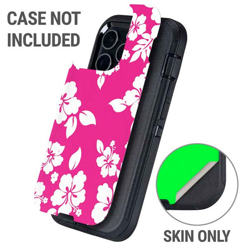 Pink and White Otterbox Defender iPhone Skin