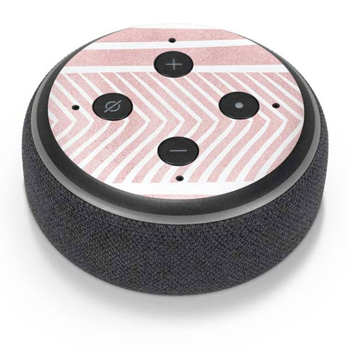 Pink and White Stripes Amazon Echo Dot Skin