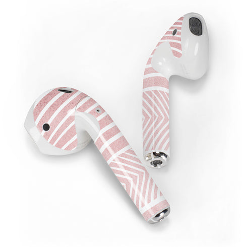 Pink and White Stripes Apple AirPods 2 Skin