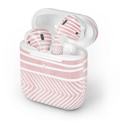 Pink and White Stripes Apple AirPods 2 Skin