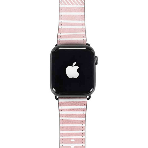 Pink and White Stripes Apple Watch Band 38-40mm