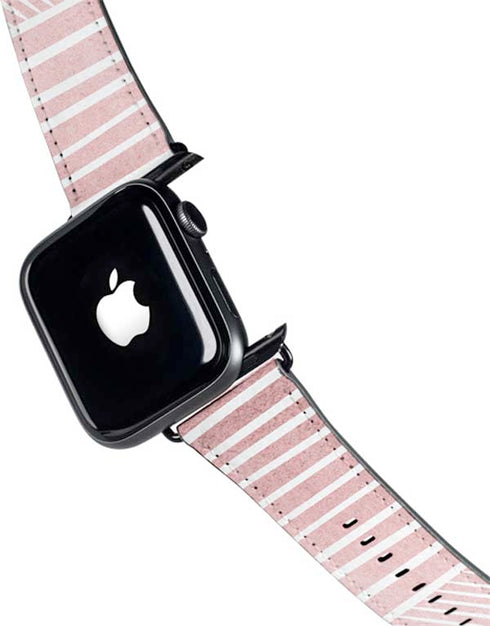 Pink and White Stripes Apple Watch Band 38-40mm