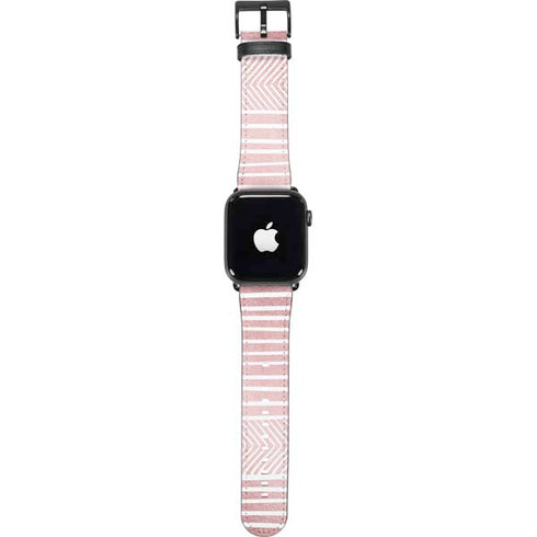 Pink and White Stripes Apple Watch Band 38-40mm