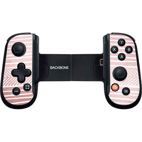 Pink and White Stripes Backbone One for iPhone Game Controller Skin