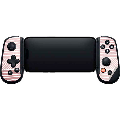 Pink and White Stripes Backbone One for iPhone Game Controller Skin