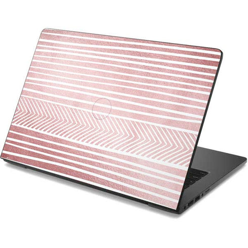 Pink and White Stripes Dell Chromebook Skin