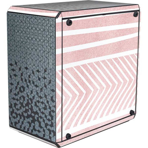 Pink and White Stripes Cooler Master MasterBox Q300L Mini Tower Skin