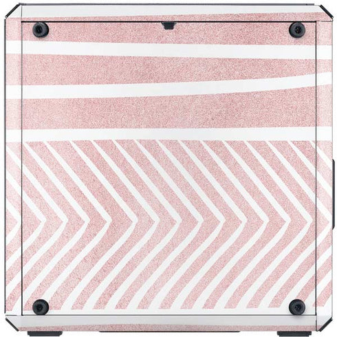 Pink and White Stripes Cooler Master MasterBox Q300L Mini Tower Skin