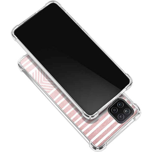 Pink and White Stripes Galaxy A12 Clear Case
