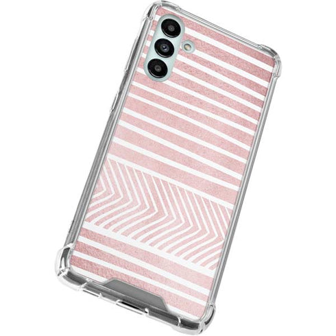 Pink and White Stripes Galaxy A13 5G Clear Case