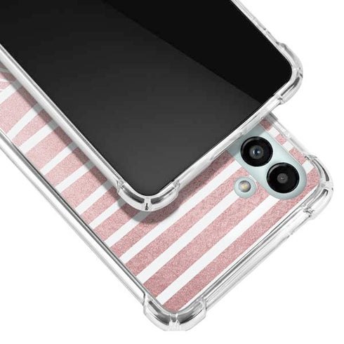 Pink and White Stripes Galaxy A13 5G Clear Case