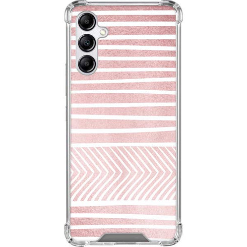 Pink and White Stripes Galaxy A15 5G Clear Case