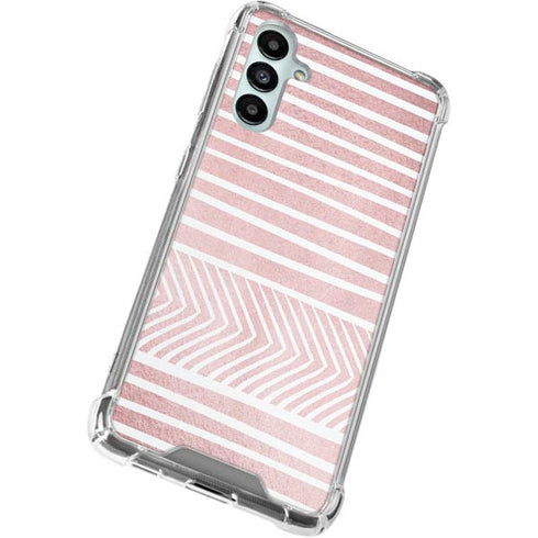 Pink and White Stripes Galaxy A15 5G Clear Case