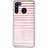 Pink and White Stripes Galaxy A21 Clear Case
