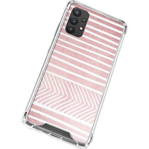 Pink and White Stripes Galaxy A32 5G Clear Case