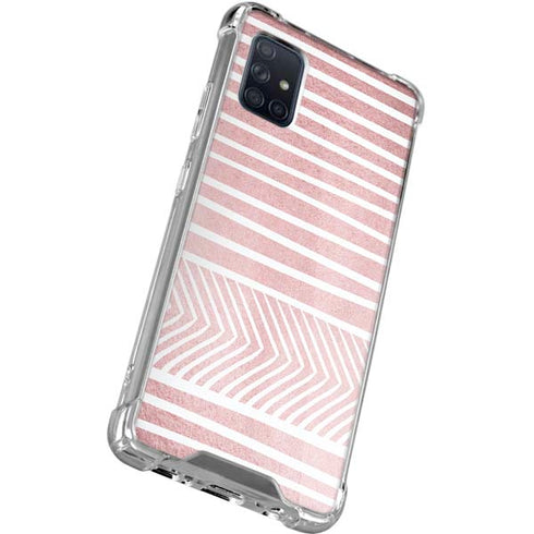 Pink and White Stripes Galaxy A51 5G Clear Case