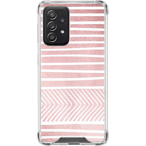 Pink and White Stripes Galaxy A52 5G Clear Case