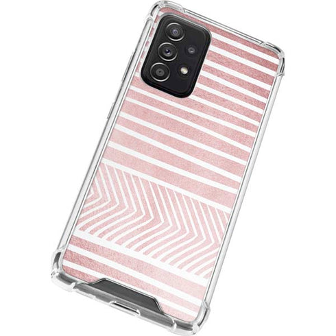 Pink and White Stripes Galaxy A52 5G Clear Case