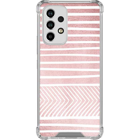 Pink and White Stripes Galaxy A53 5G Clear Case