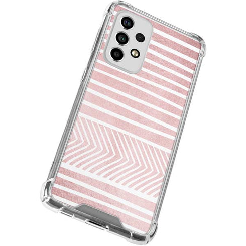 Pink and White Stripes Galaxy A53 5G Clear Case
