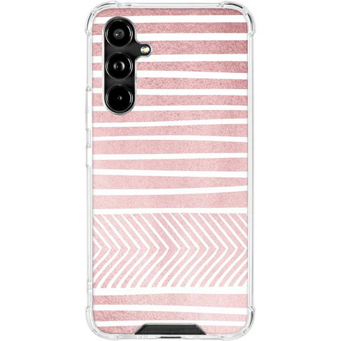 Pink and White Stripes Galaxy A54 5G Clear Case