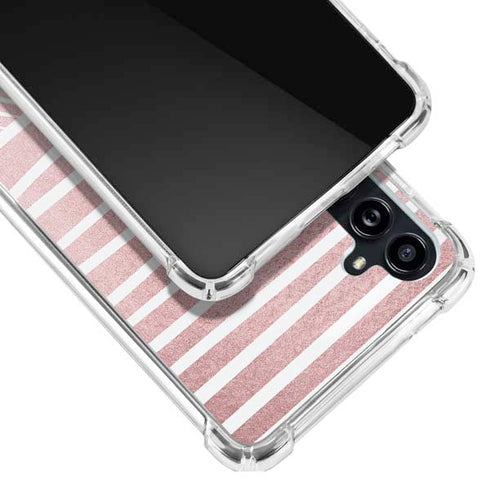 Pink and White Stripes Galaxy A54 5G Clear Case
