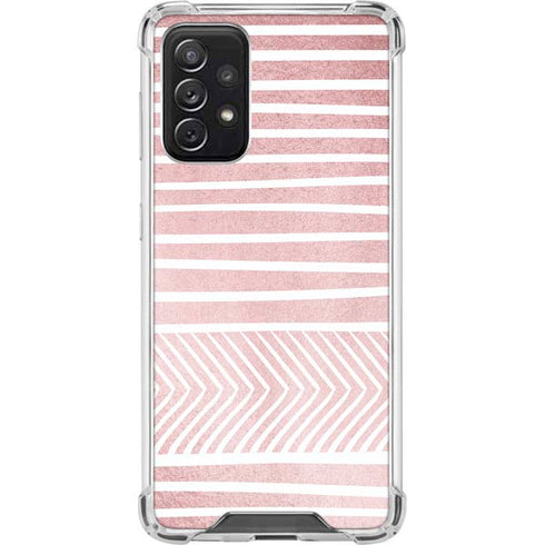 Pink and White Stripes Galaxy A72 5G Clear Case