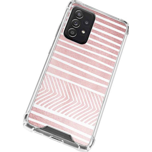 Pink and White Stripes Galaxy A72 5G Clear Case