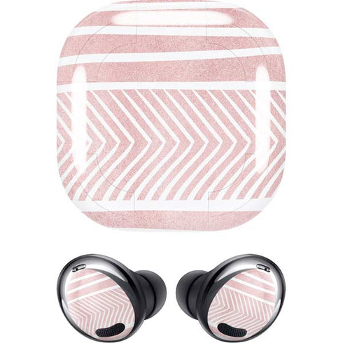 Pink and White Stripes Galaxy Buds Pro Skin
