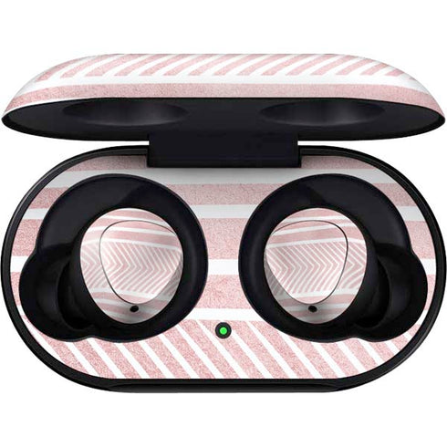 Pink and White Stripes Galaxy Buds Skin