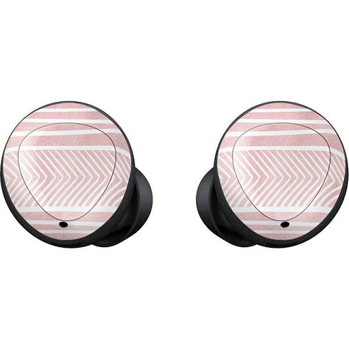 Pink and White Stripes Galaxy Buds Skin