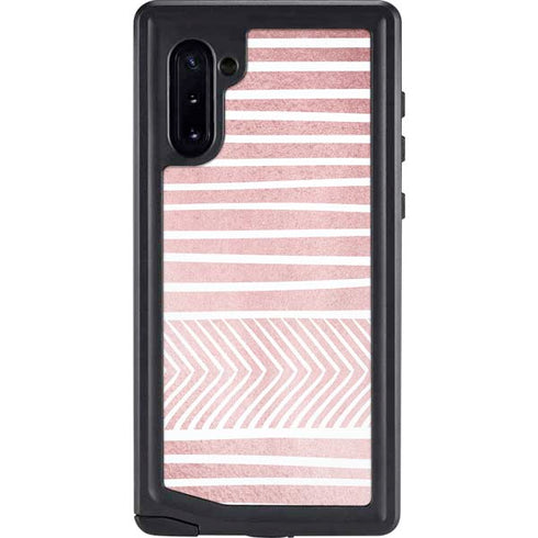 Pink and White Stripes Galaxy Note 10 Waterproof Case