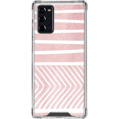Pink and White Stripes Galaxy Note20 5G Clear Case