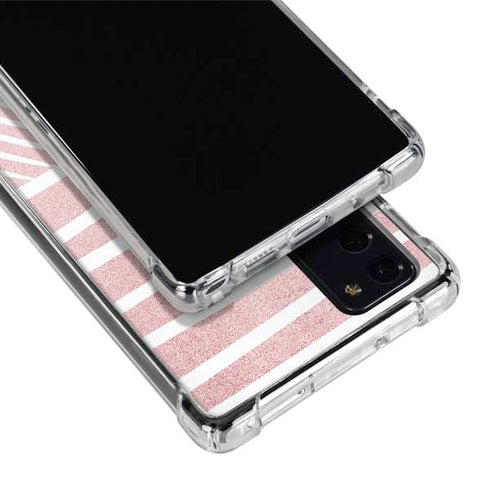 Pink and White Stripes Galaxy Note20 5G Clear Case