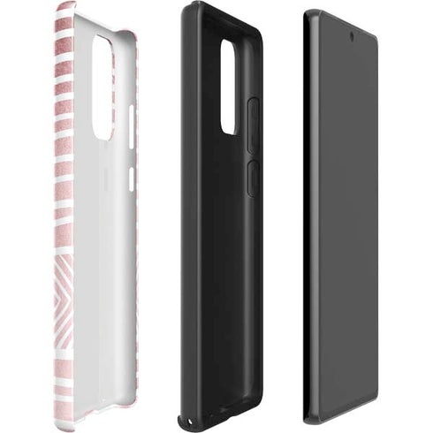 Pink and White Stripes Galaxy Note20 5G Pro Case