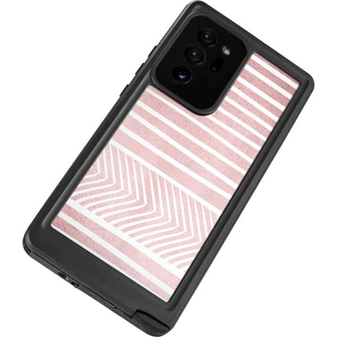 Pink and White Stripes Galaxy Note20 Ultra 5G Waterproof Case
