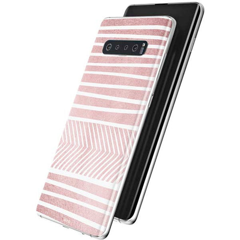 Pink and White Stripes Galaxy S10 Skin