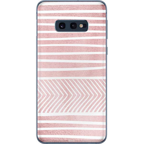 Pink and White Stripes Galaxy S10e Skin