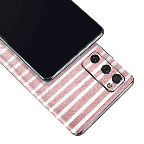 Pink and White Stripes Galaxy S20 Fan Edition Skin