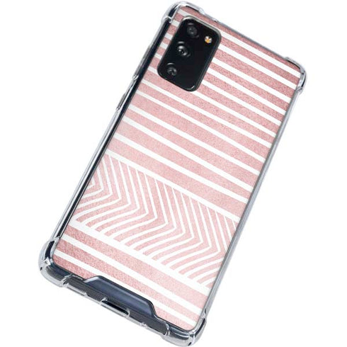 Pink and White Stripes Galaxy S20 FE Clear Case